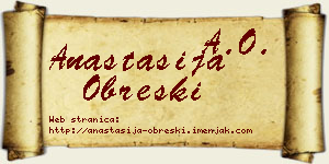Anastasija Obreški vizit kartica